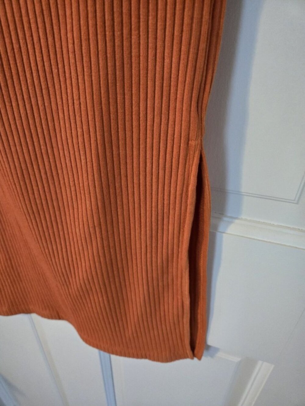 SAINT ART Ribbed Short Sleeve Midi Dress Size X-Small Orange T-Shirt Dress - Picture 7 of 7